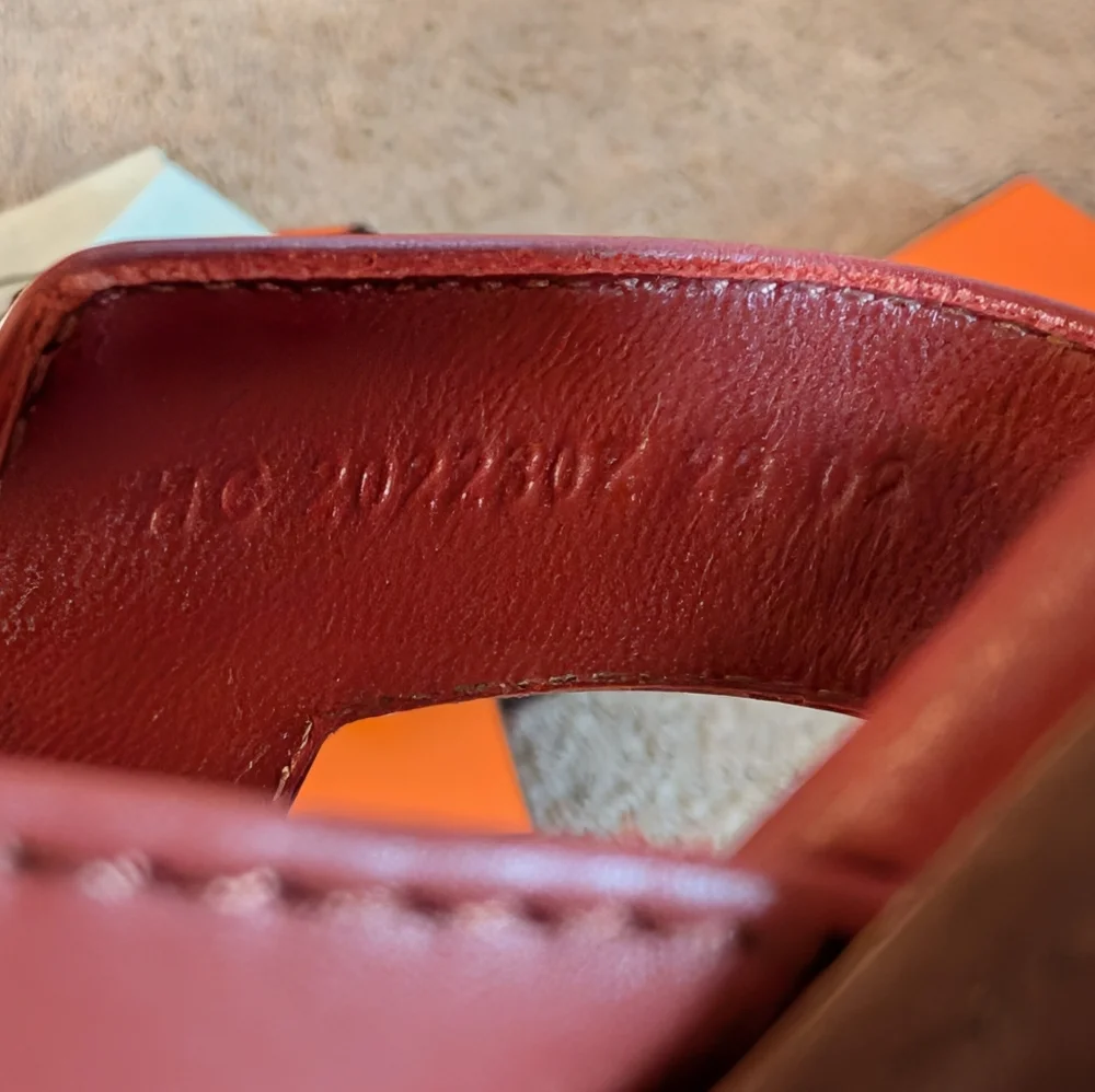 Hermes Oran Orange Brulee Size 38 - Picture 4 of 14